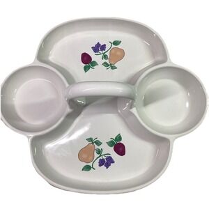 Princess House‎ "ORCHARD MEDLEY" Ceramic Fruit Design Serving Tray EUC